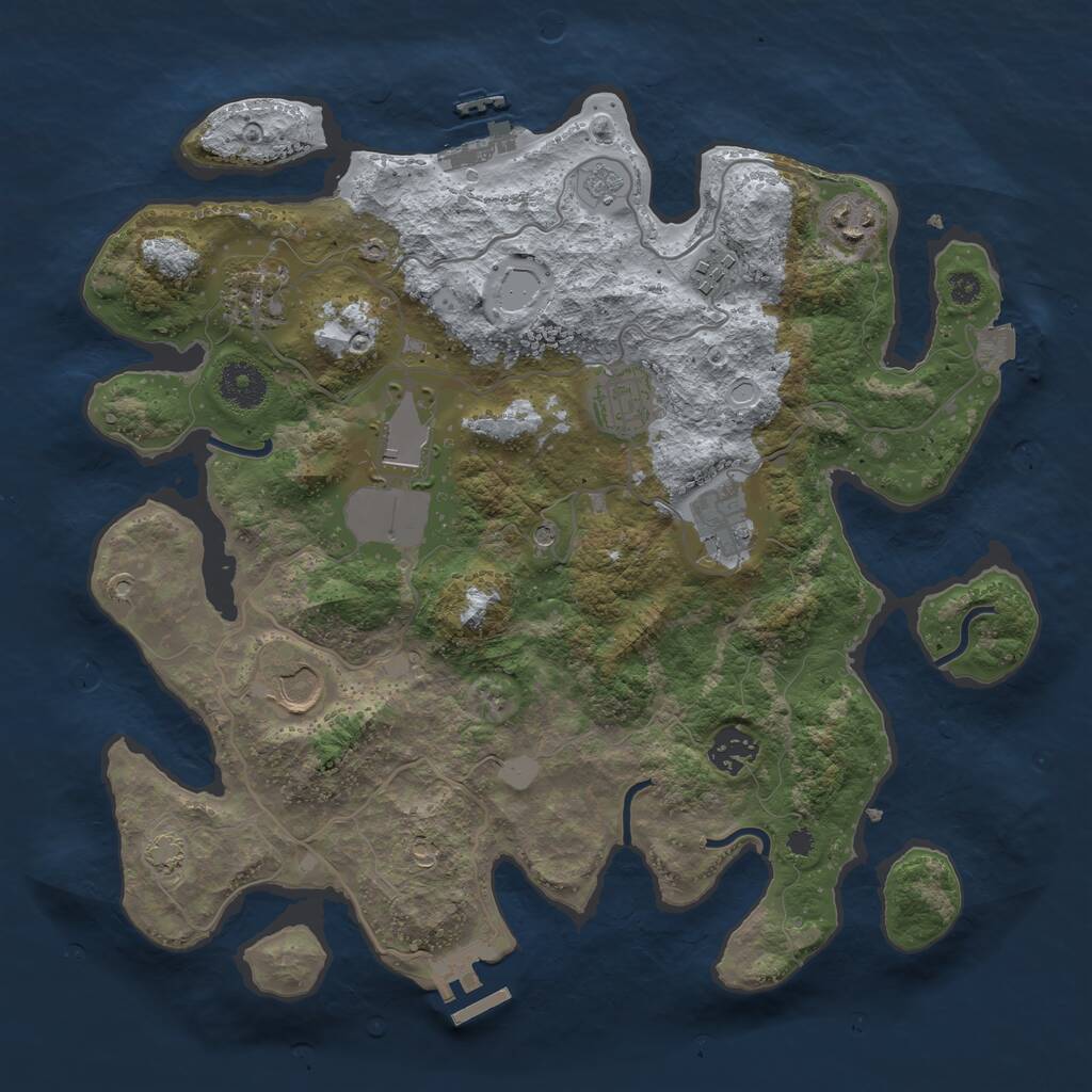 Rust Map: Procedural Map, Size: 3500, Seed: 1516406013, 14 Monuments