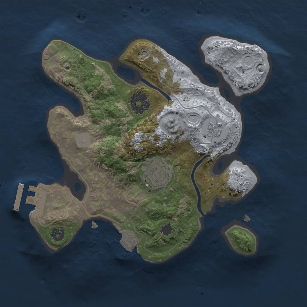 Rust Map: Procedural Map, Size: 2250, Seed: 1580126953, 4 Monuments