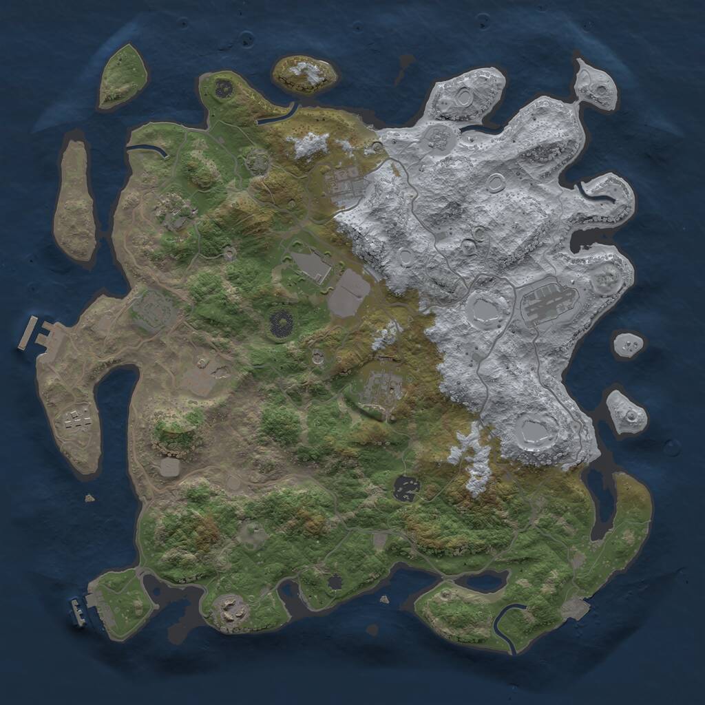 Rust Map: Procedural Map, Size: 4000, Seed: 379080627, 16 Monuments