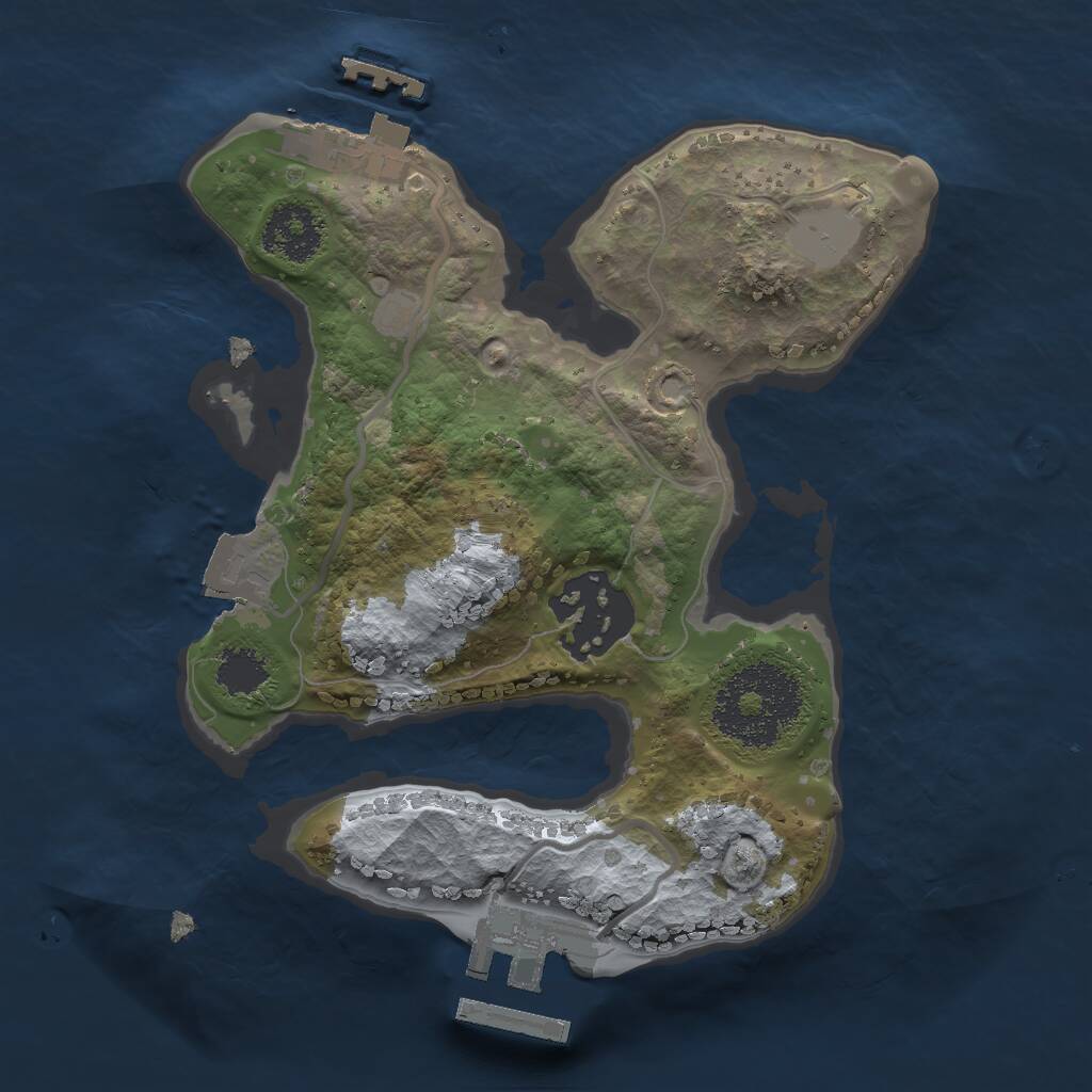 Rust Map: Procedural Map, Size: 1942, Seed: 129457700, 4 Monuments