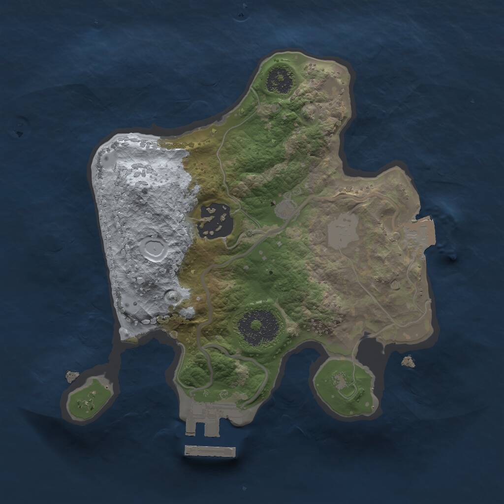 Rust Map: Procedural Map, Size: 2000, Seed: 684808426, 3 Monuments