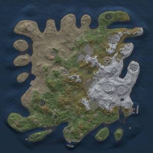 Thumbnail Rust Map: Procedural Map, Size: 3700, Seed: 1857972246, 14 Monuments