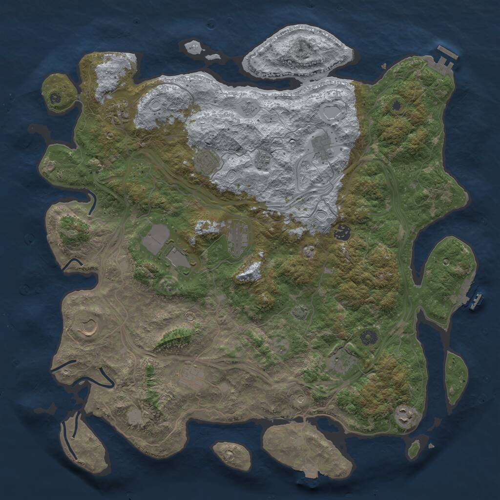 Rust Map: Procedural Map, Size: 4500, Seed: 1629472034, 17 Monuments