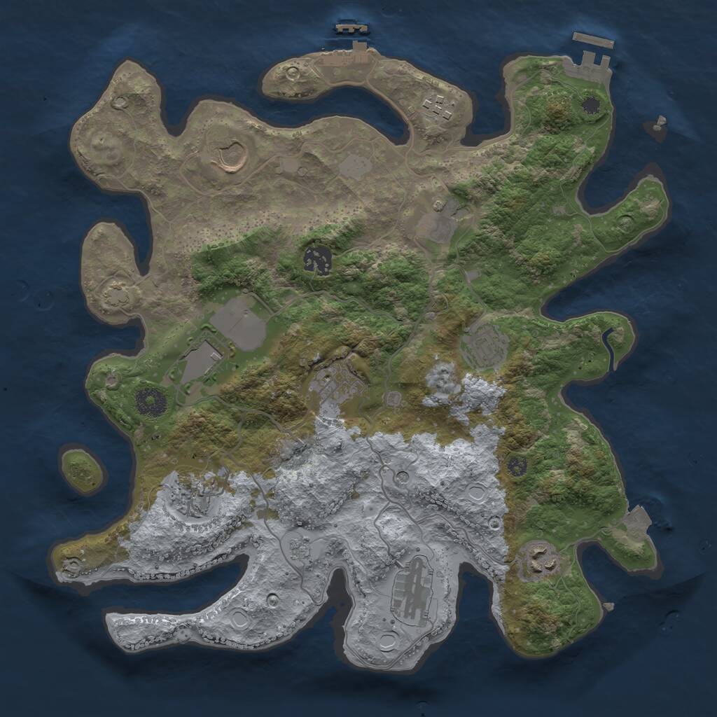 Rust Map: Procedural Map, Size: 3500, Seed: 1605116572, 16 Monuments