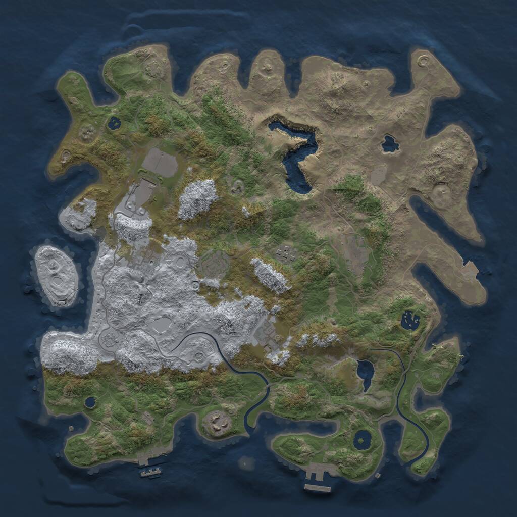 Rust Map: Procedural Map, Size: 4000, Seed: 550739920, 14 Monuments