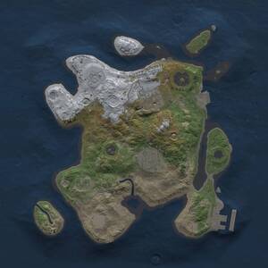 Thumbnail Rust Map: Procedural Map, Size: 2500, Seed: 46253142, 5 Monuments