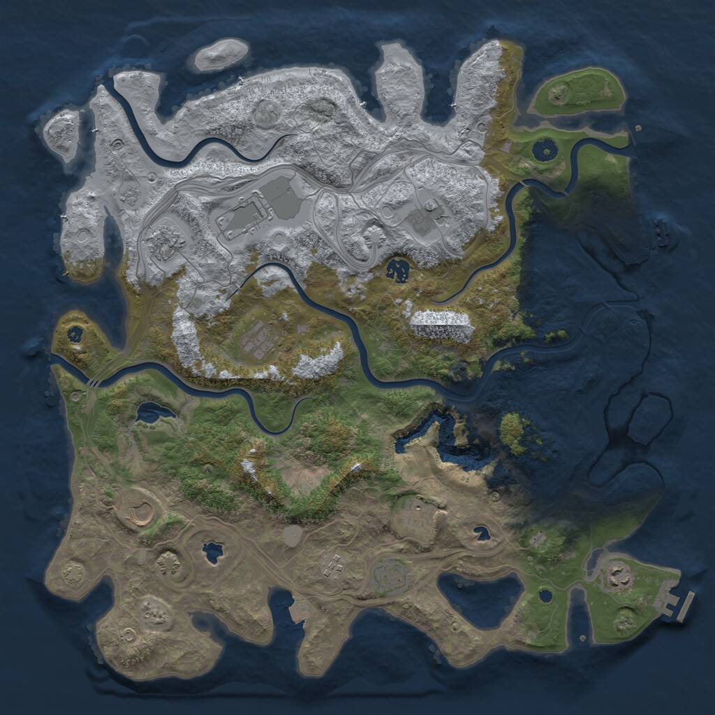 Rust Map: Procedural Map, Size: 4500, Seed: 17261751, 16 Monuments