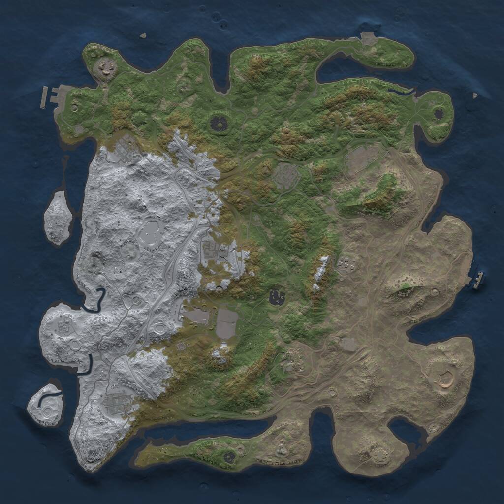 Rust Map: Procedural Map, Size: 4500, Seed: 1968490427, 17 Monuments