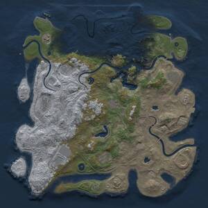 Thumbnail Rust Map: Procedural Map, Size: 4500, Seed: 1968490427, 16 Monuments
