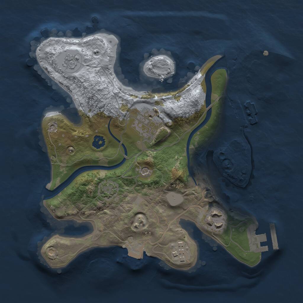 Rust Map: Procedural Map, Size: 2300, Seed: 589905133, 9 Monuments
