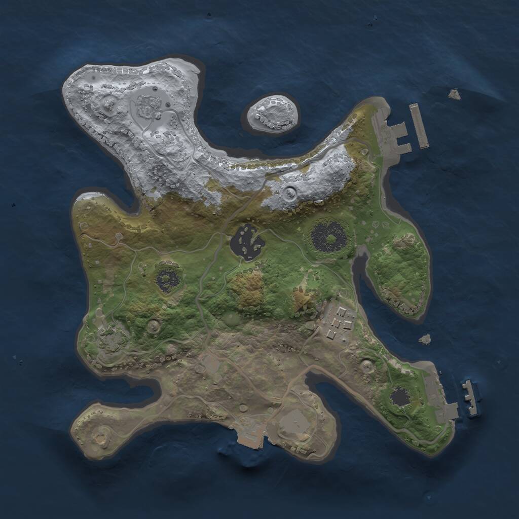 Rust Map: Procedural Map, Size: 2300, Seed: 589905133, 7 Monuments