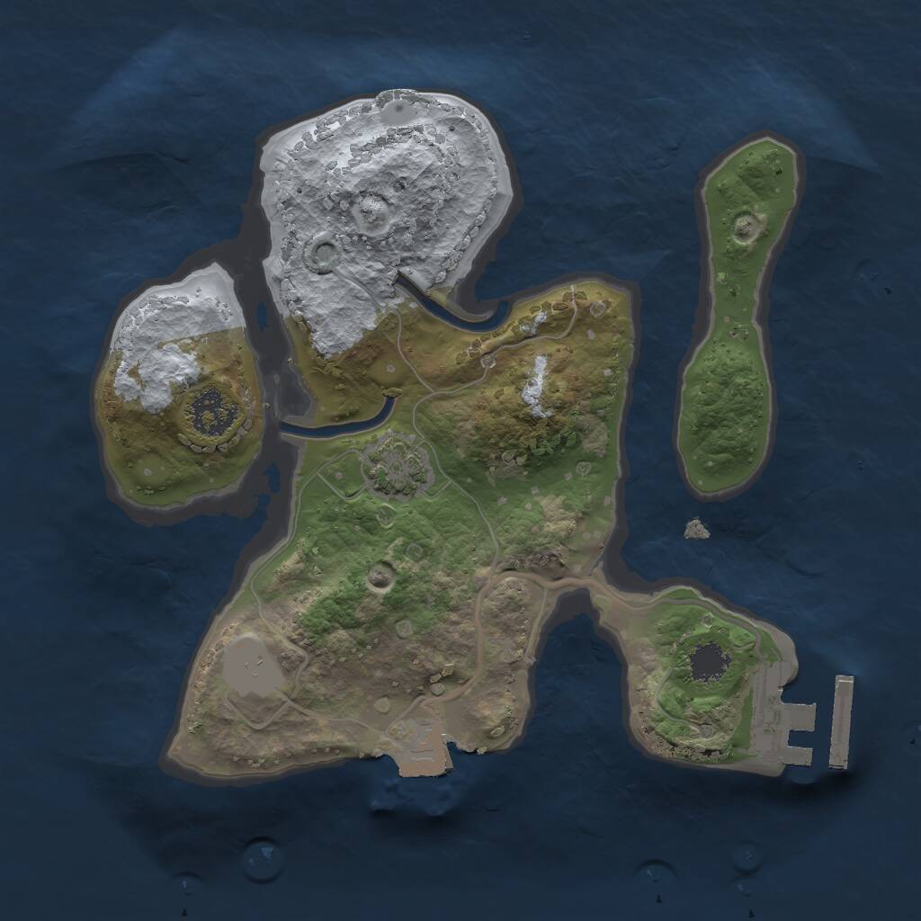 Rust Map: Procedural Map, Size: 2000, Seed: 12030707, 3 Monuments