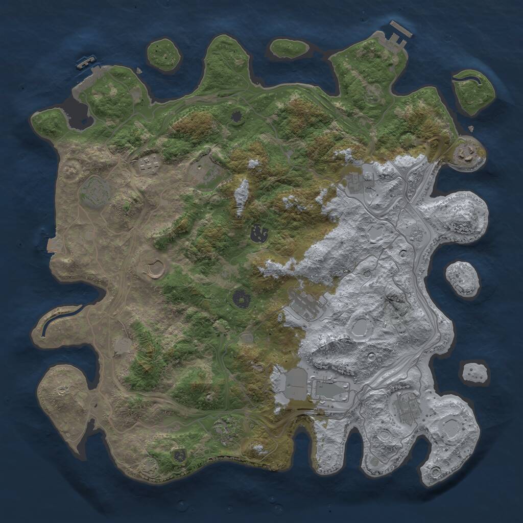 Rust Map: Procedural Map, Size: 4250, Seed: 99008442, 17 Monuments