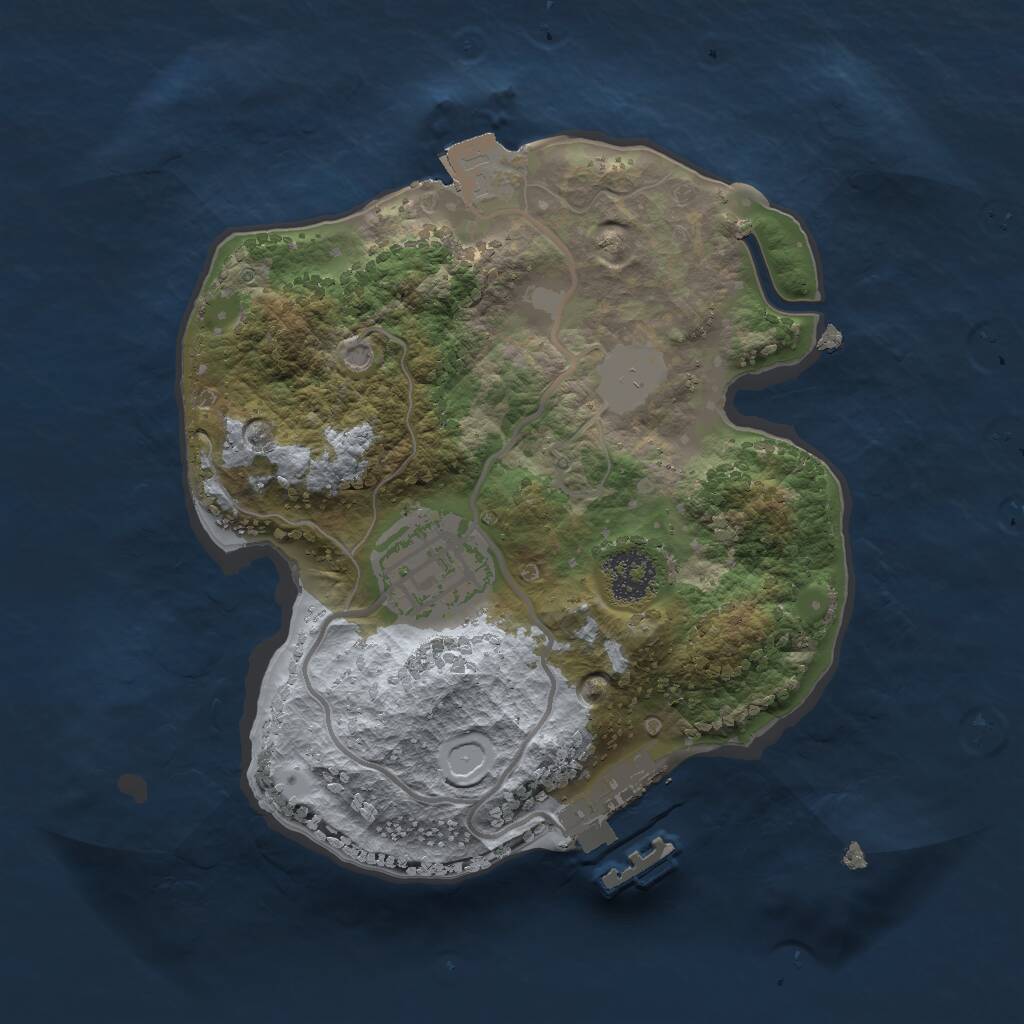 Rust Map: Procedural Map, Size: 2000, Seed: 31228, 3 Monuments