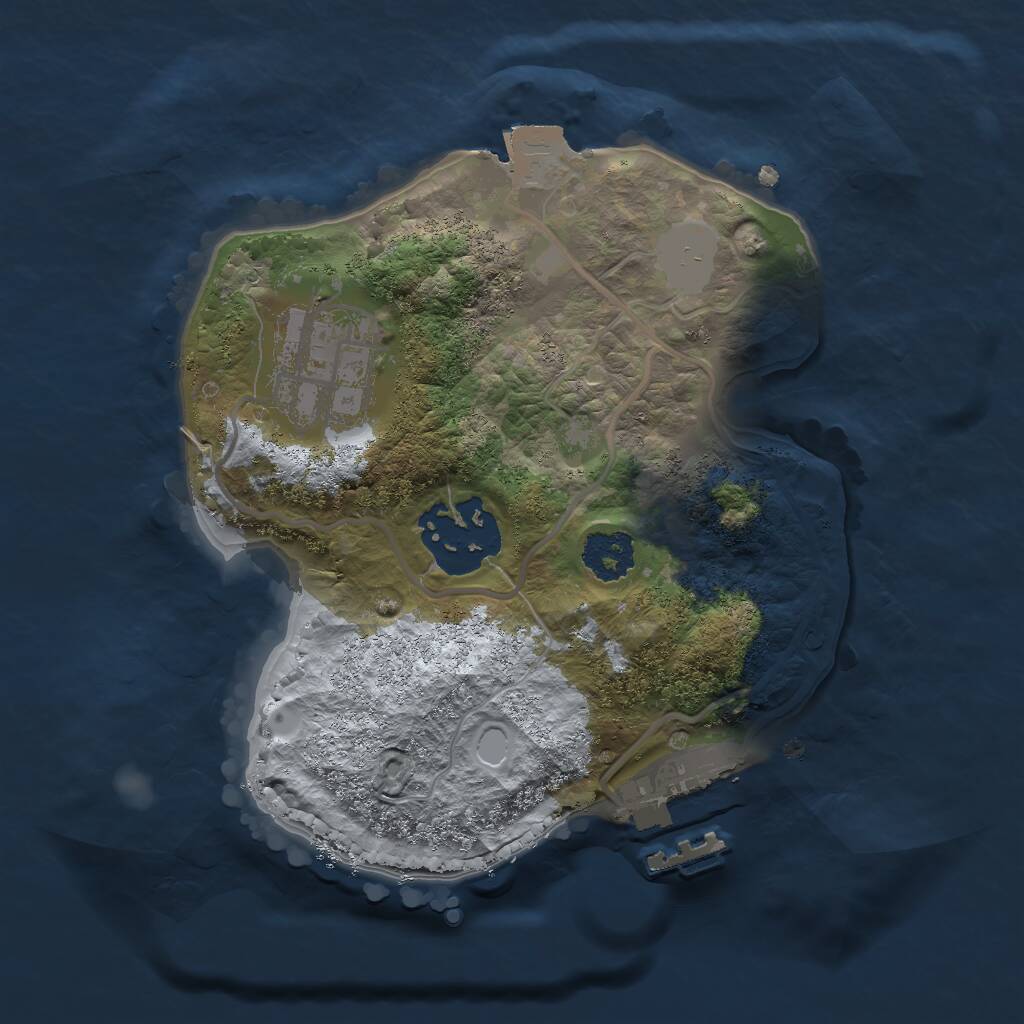 Rust Map: Procedural Map, Size: 2000, Seed: 31228, 4 Monuments