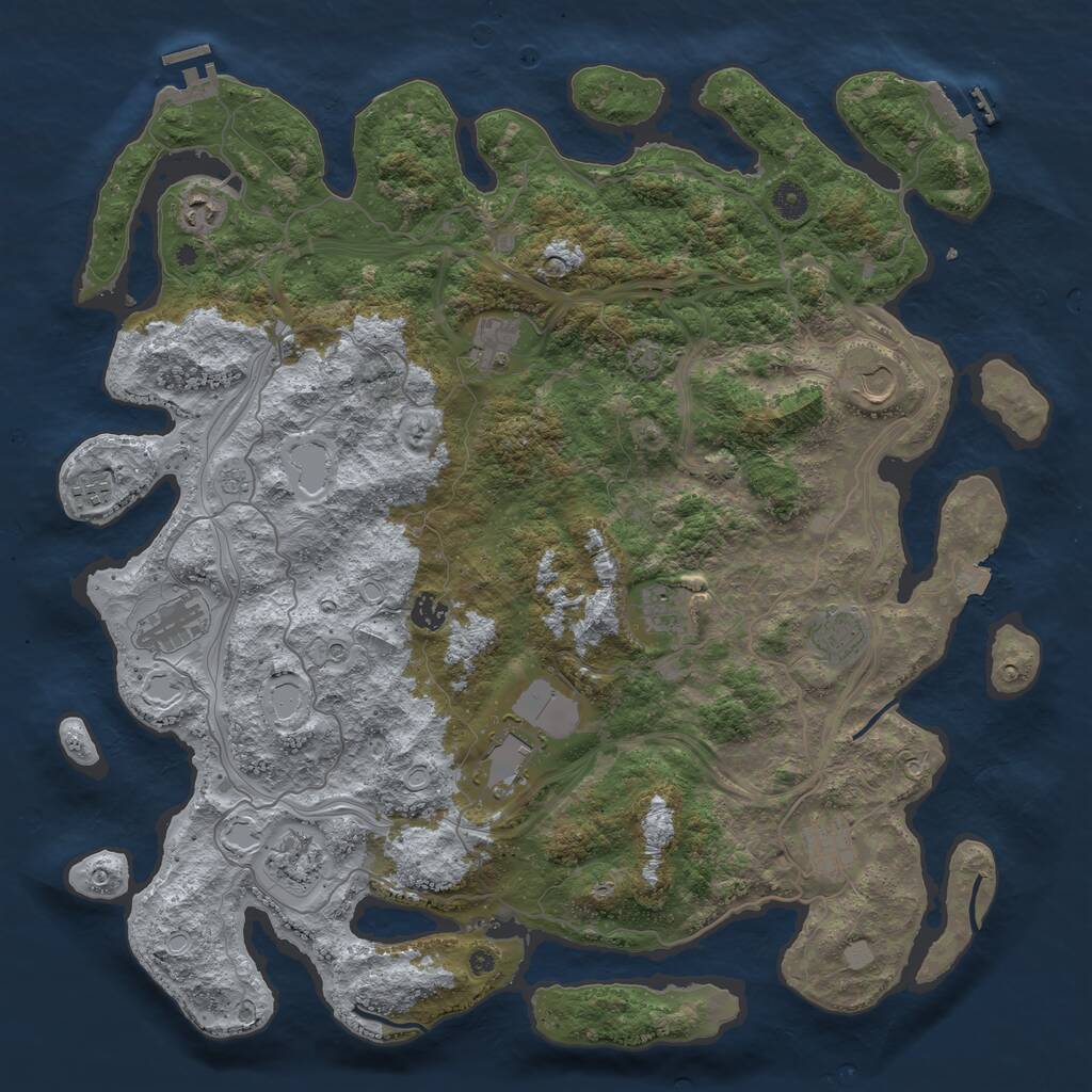 Rust Map: Procedural Map, Size: 4500, Seed: 868446539, 17 Monuments