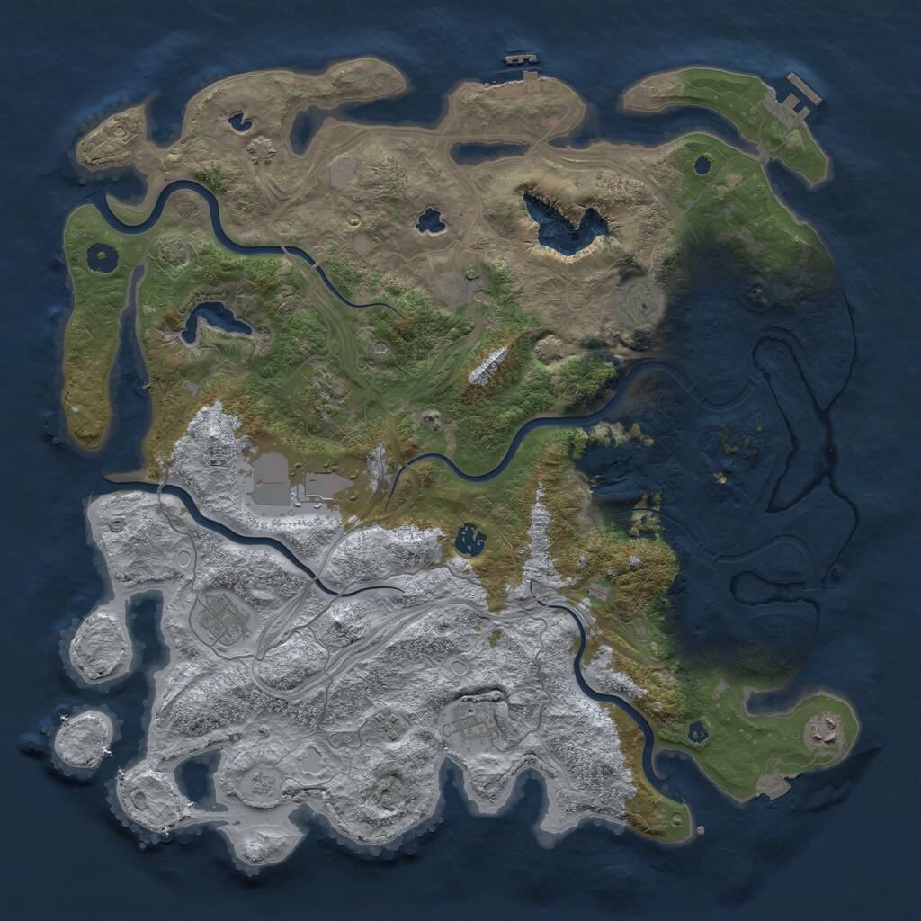 Rust Map: Procedural Map, Size: 4500, Seed: 1617106, 15 Monuments