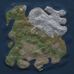 Thumbnail Rust Map: Procedural Map, Size: 3500, Seed: 21033342, 14 Monuments