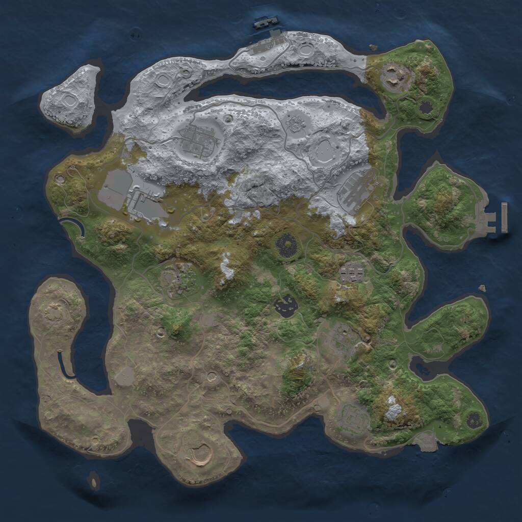 Rust Map: Procedural Map, Size: 3500, Seed: 756605097, 16 Monuments