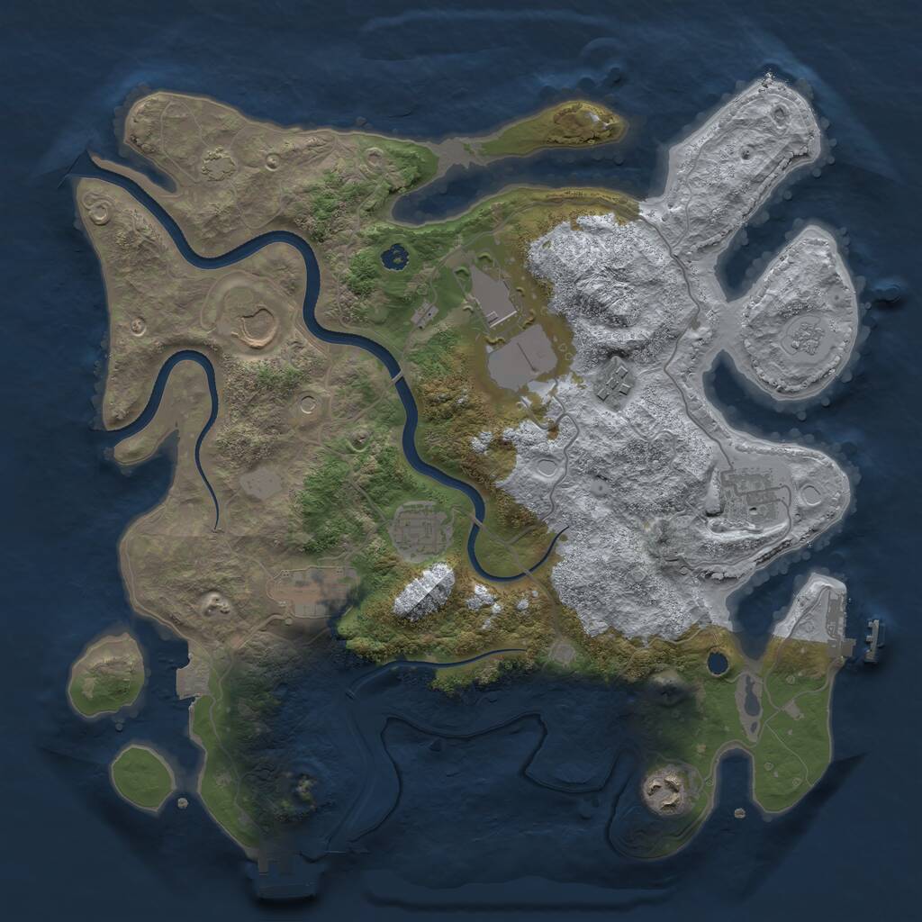 Rust Map: Procedural Map, Size: 3500, Seed: 940265157, 13 Monuments