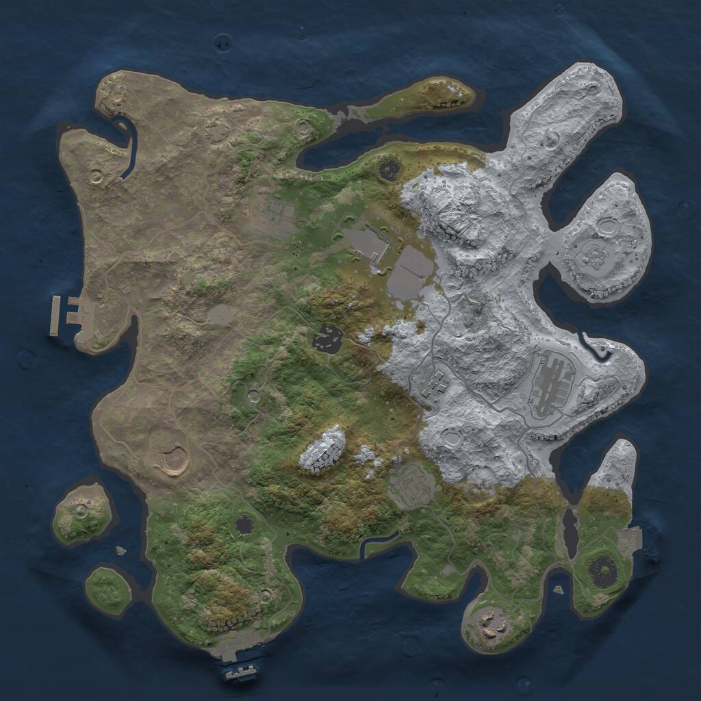 Rust Map: Procedural Map, Size: 3500, Seed: 940265157, 14 Monuments