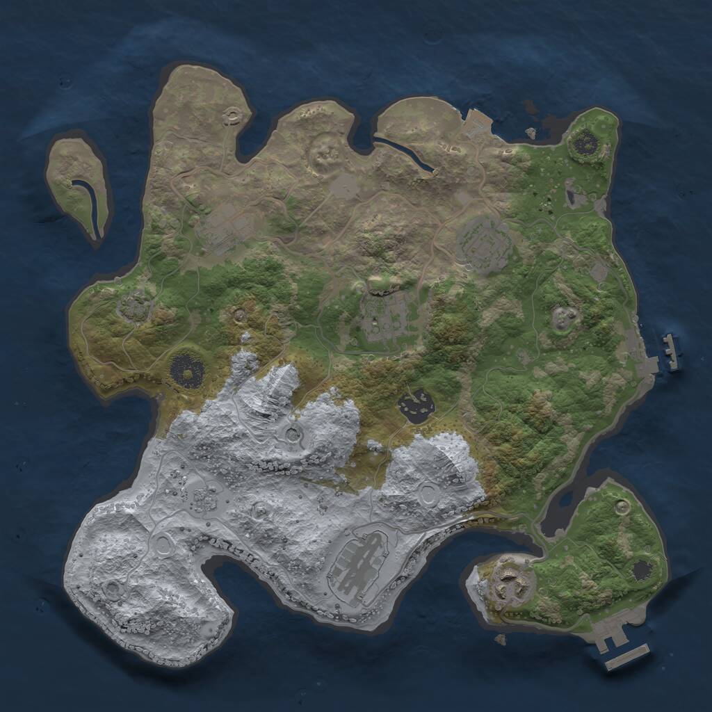 Rust Map: Procedural Map, Size: 3104, Seed: 2147483647, 12 Monuments