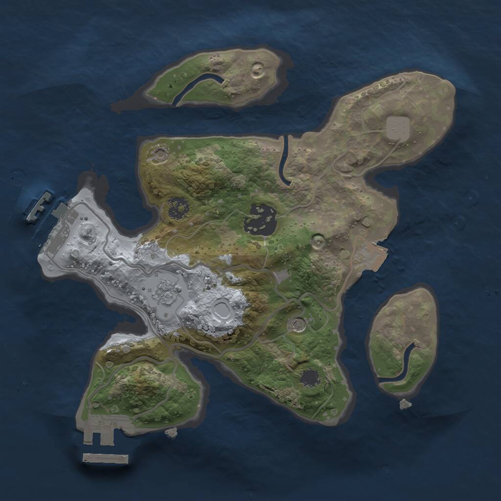 Rust Map: Procedural Map, Size: 2223, Seed: 50001, 6 Monuments