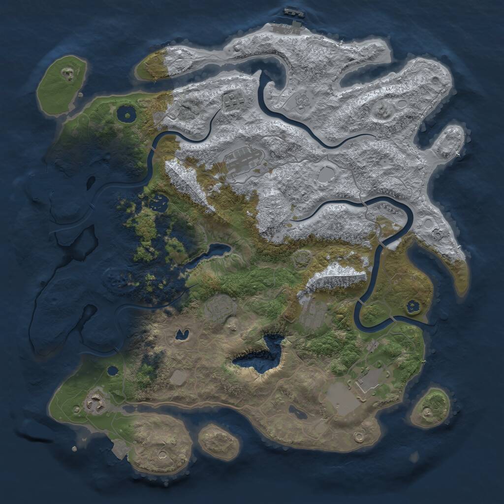 Rust Map: Procedural Map, Size: 4000, Seed: 512520037, 13 Monuments