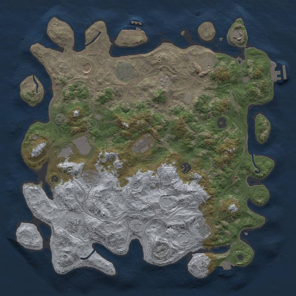 Rust Map: Procedural Map, Size: 4250, Seed: 1318708754, 17 Monuments