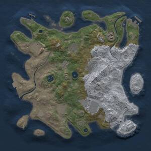 Thumbnail Rust Map: Procedural Map, Size: 3500, Seed: 41105679, 14 Monuments