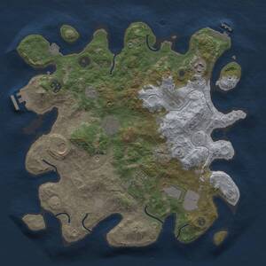 Thumbnail Rust Map: Procedural Map, Size: 3500, Seed: 577497016, 14 Monuments