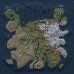 Thumbnail Rust Map: Procedural Map, Size: 3500, Seed: 577497016, 15 Monuments