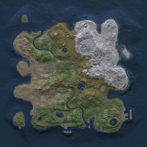 Thumbnail Rust Map: Procedural Map, Size: 3000, Seed: 383938091, 8 Monuments