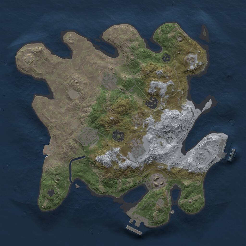 Rust Map: Procedural Map, Size: 3000, Seed: 1996183215, 11 Monuments