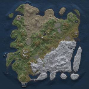 Thumbnail Rust Map: Procedural Map, Size: 4069, Seed: 13, 15 Monuments