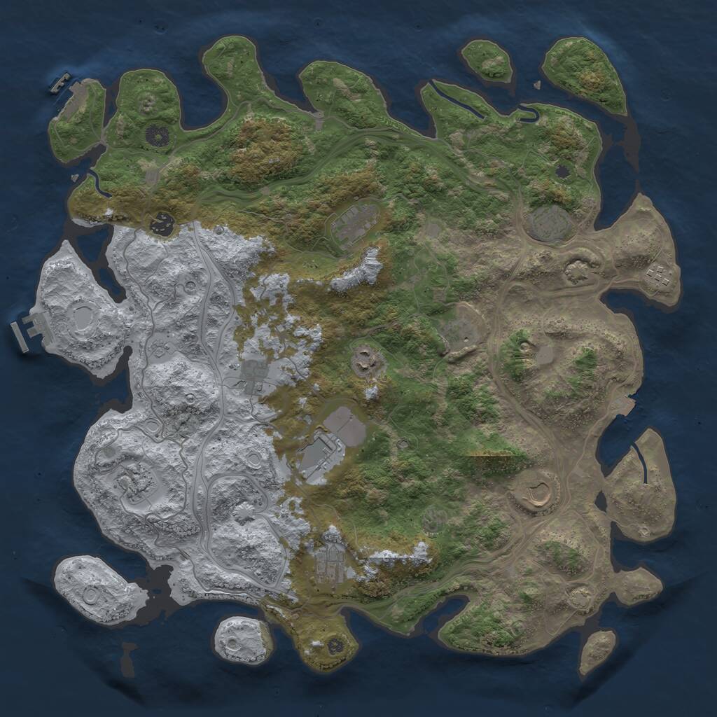 Rust Map: Procedural Map, Size: 4500, Seed: 662348306, 17 Monuments