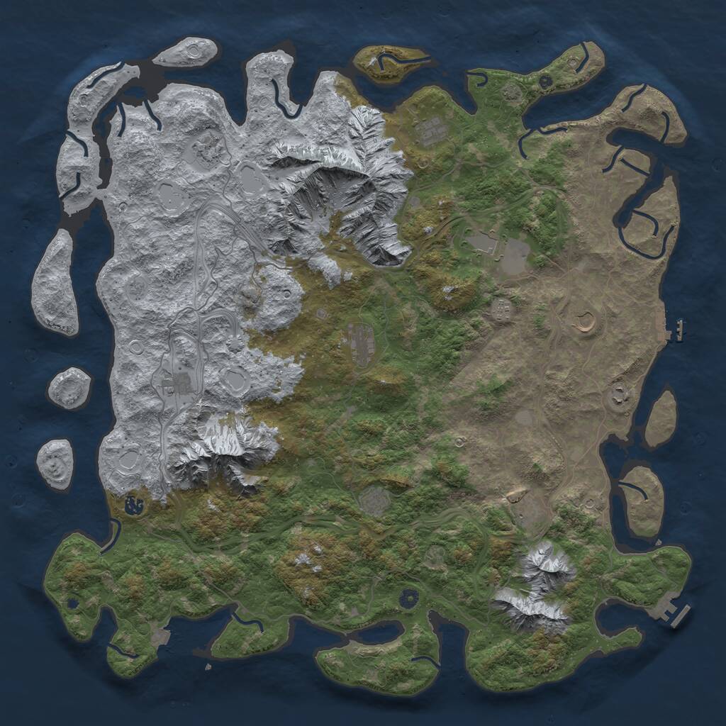 Rust Map: Procedural Map, Size: 5500, Seed: 418, 17 Monuments