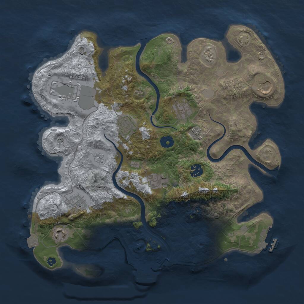 Rust Map: Procedural Map, Size: 3500, Seed: 426550619, 15 Monuments