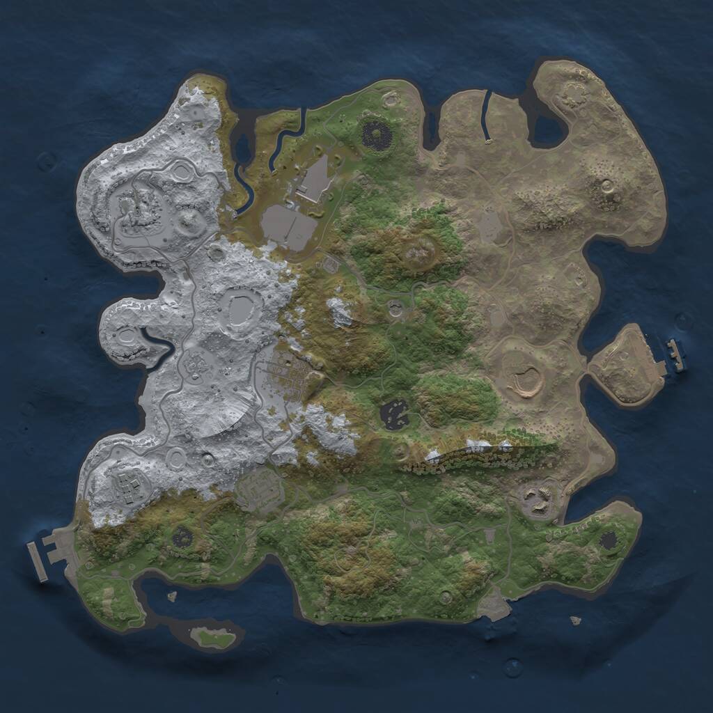 Rust Map: Procedural Map, Size: 3500, Seed: 426550619, 14 Monuments