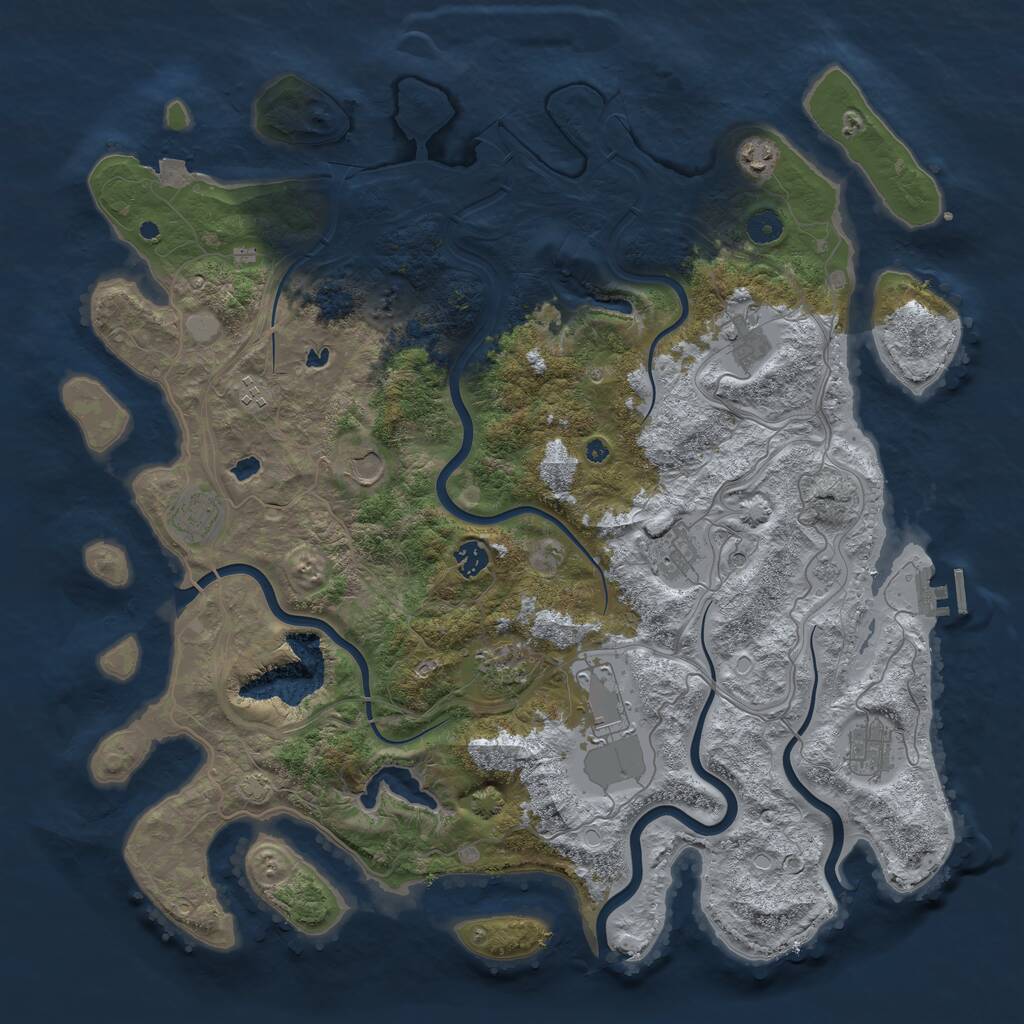 Rust Map: Procedural Map, Size: 4553, Seed: 123337721, 15 Monuments