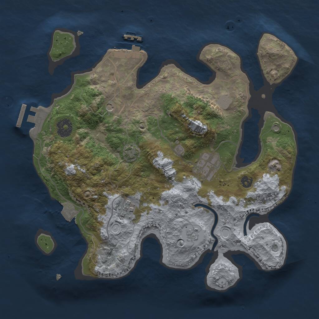 Rust Map: Procedural Map, Size: 2725, Seed: 50000, 8 Monuments