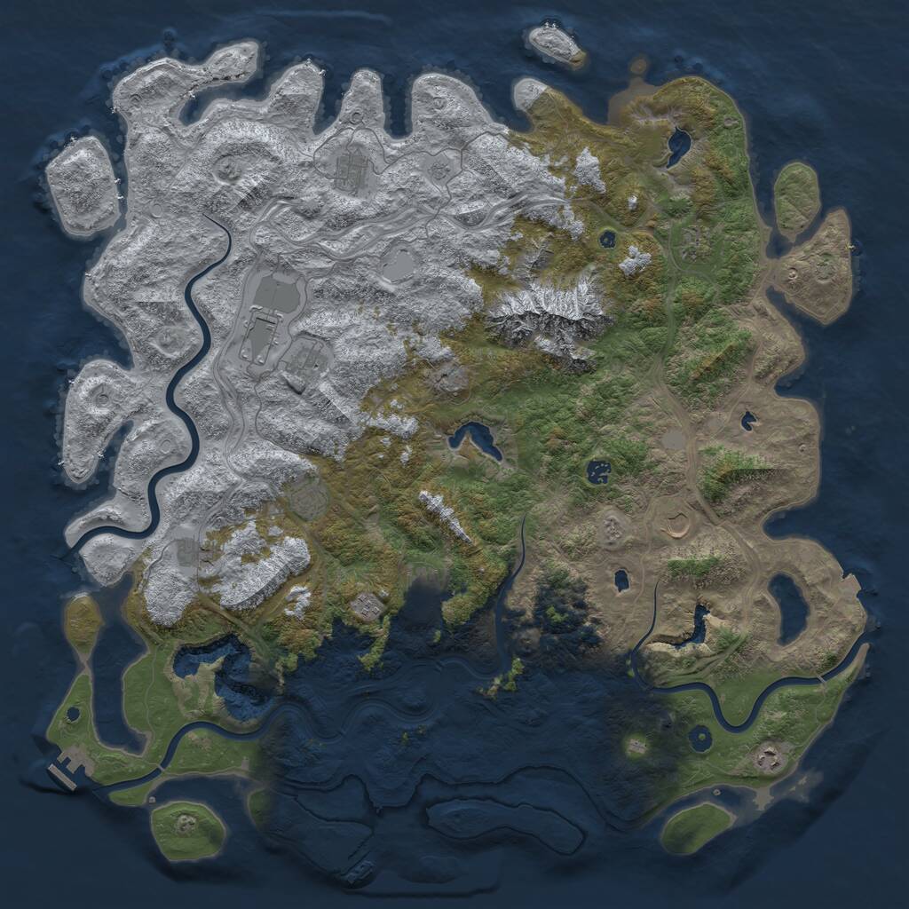 Rust Map: Procedural Map, Size: 5500, Seed: 12275, 17 Monuments