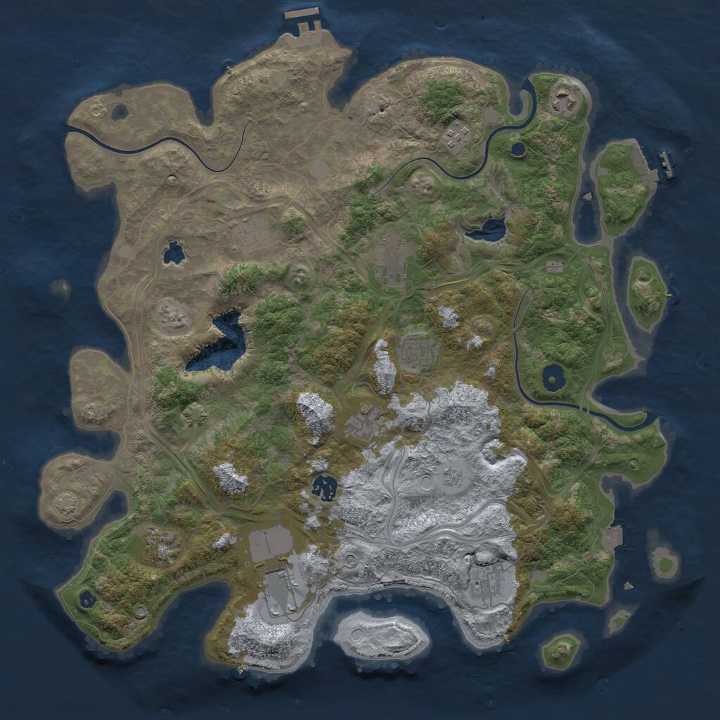 Rust Map: Procedural Map, Size: 4250, Seed: 587645632, 16 Monuments