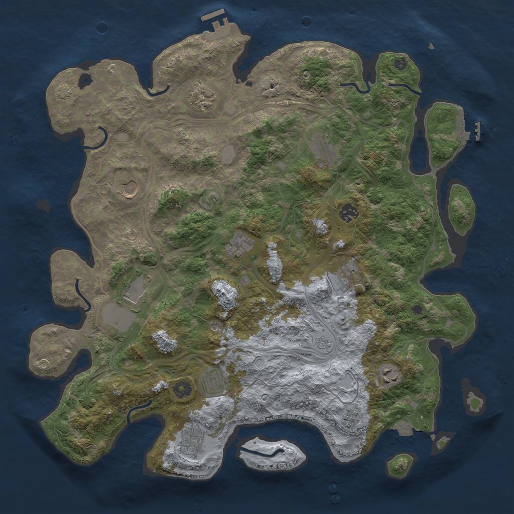 Rust Map: Procedural Map, Size: 4250, Seed: 587645632, 17 Monuments