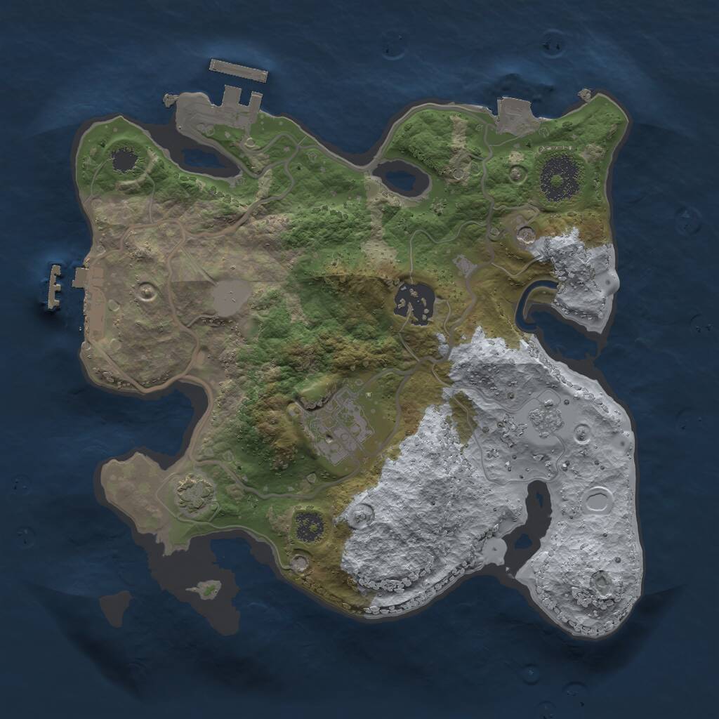 Rust Map: Procedural Map, Size: 2500, Seed: 168172899, 8 Monuments