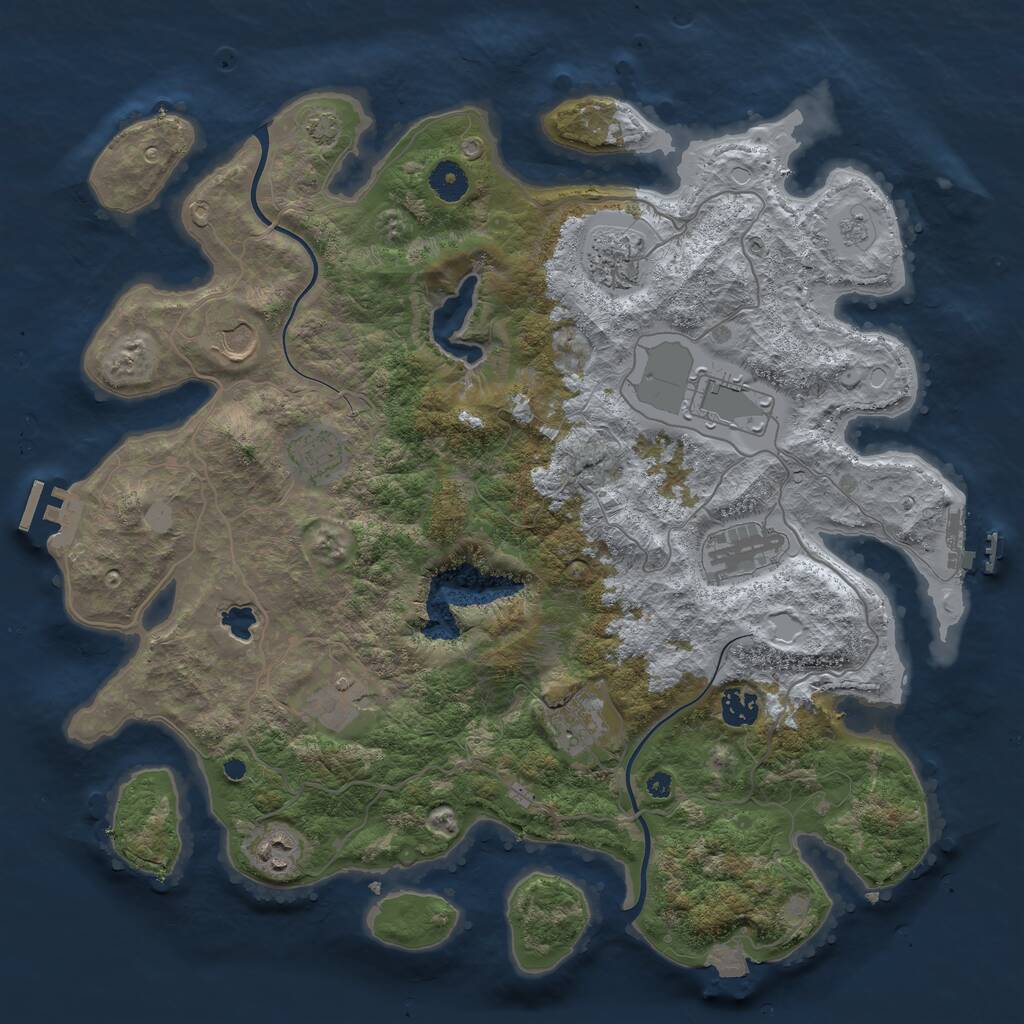Rust Map: Procedural Map, Size: 4000, Seed: 1234060111, 16 Monuments