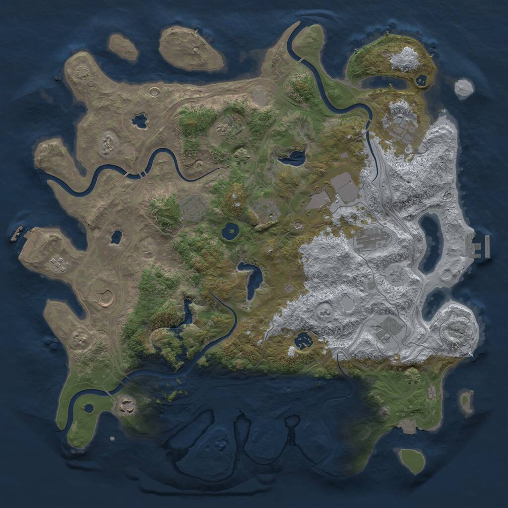Rust Map: Procedural Map, Size: 4500, Seed: 1996183215, 19 Monuments