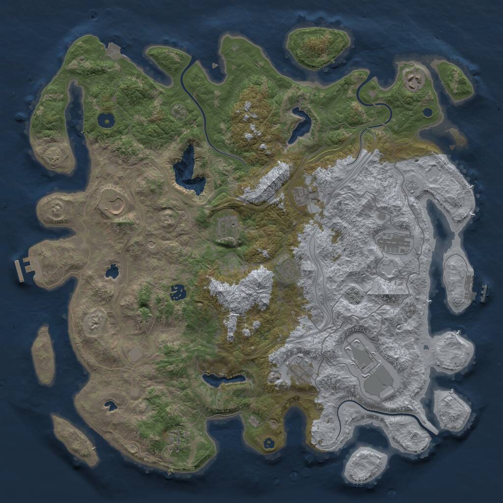 Rust Map: Procedural Map, Size: 4550, Seed: 4505335, 17 Monuments