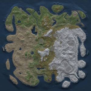 Thumbnail Rust Map: Procedural Map, Size: 4550, Seed: 4505335, 17 Monuments