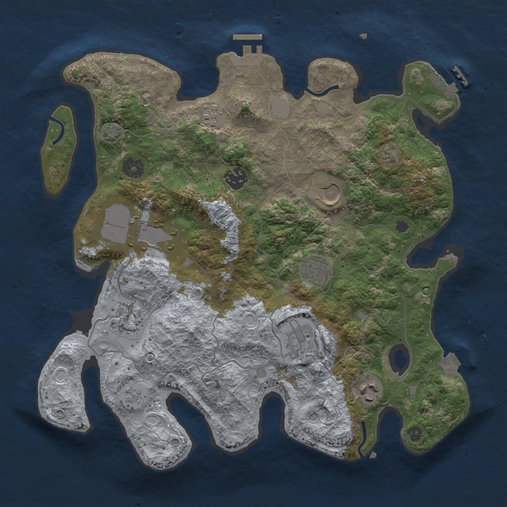 Rust Map: Procedural Map, Size: 3500, Seed: 1557801068, 14 Monuments